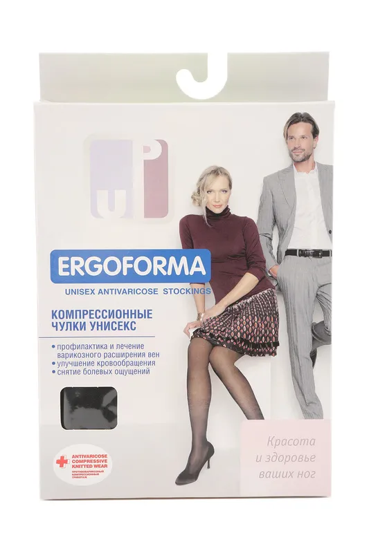 Эргоформа чулки компресс унисекс арт 214 р-р 2 черный