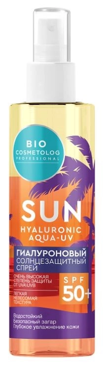 БиоКосметолог гиалур.спрей солнцезащит. СПФ 50+ 190мл