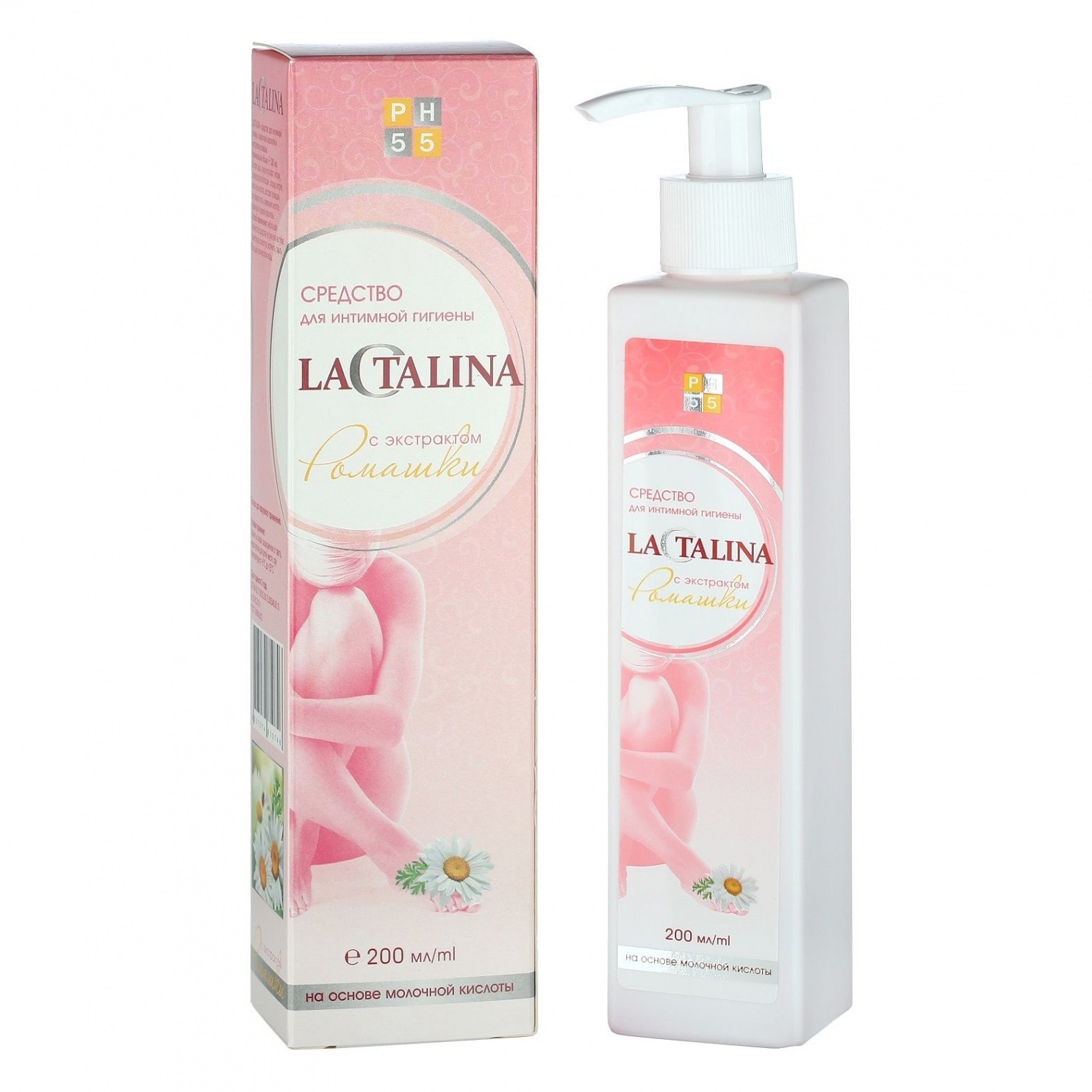 ЛАКТАЛИНА Средство д/интим. гигиены с молочной кисл. Ромашка 200мл .@(y)