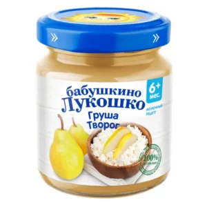 Пюре Бабушкино лукошко груша/творог 100г